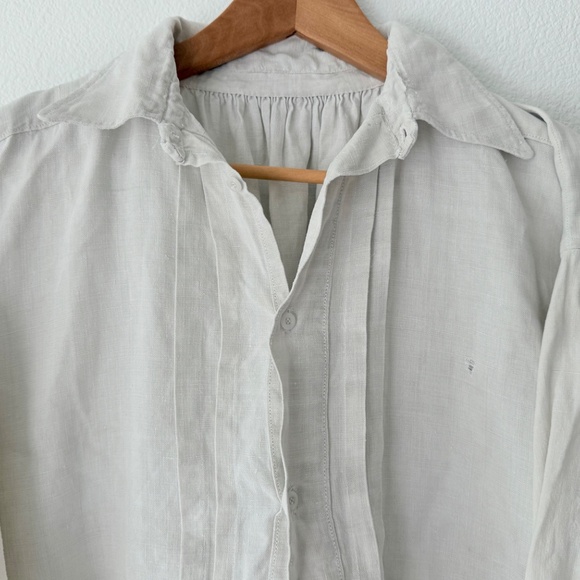 ANTIQUE FRENCH LINEN SHIRT FROM LATE 1800s - Amazing Condition! - Picture 5 of 10